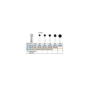 Oral surgery carbide burs chart