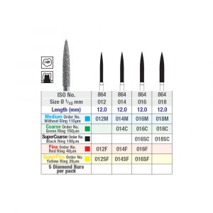 NTI Flame Diamond Burs FG 5pcs - ISO No. 864
