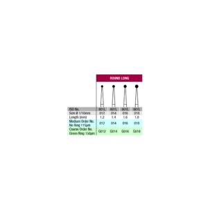Verdent Diamond Bur FG Round Long ISO No. 801L 5pcs